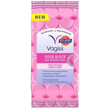 Vagisil Odor Block Daily Freshening Wipes for Feminine Hygiene in Resealable Pou