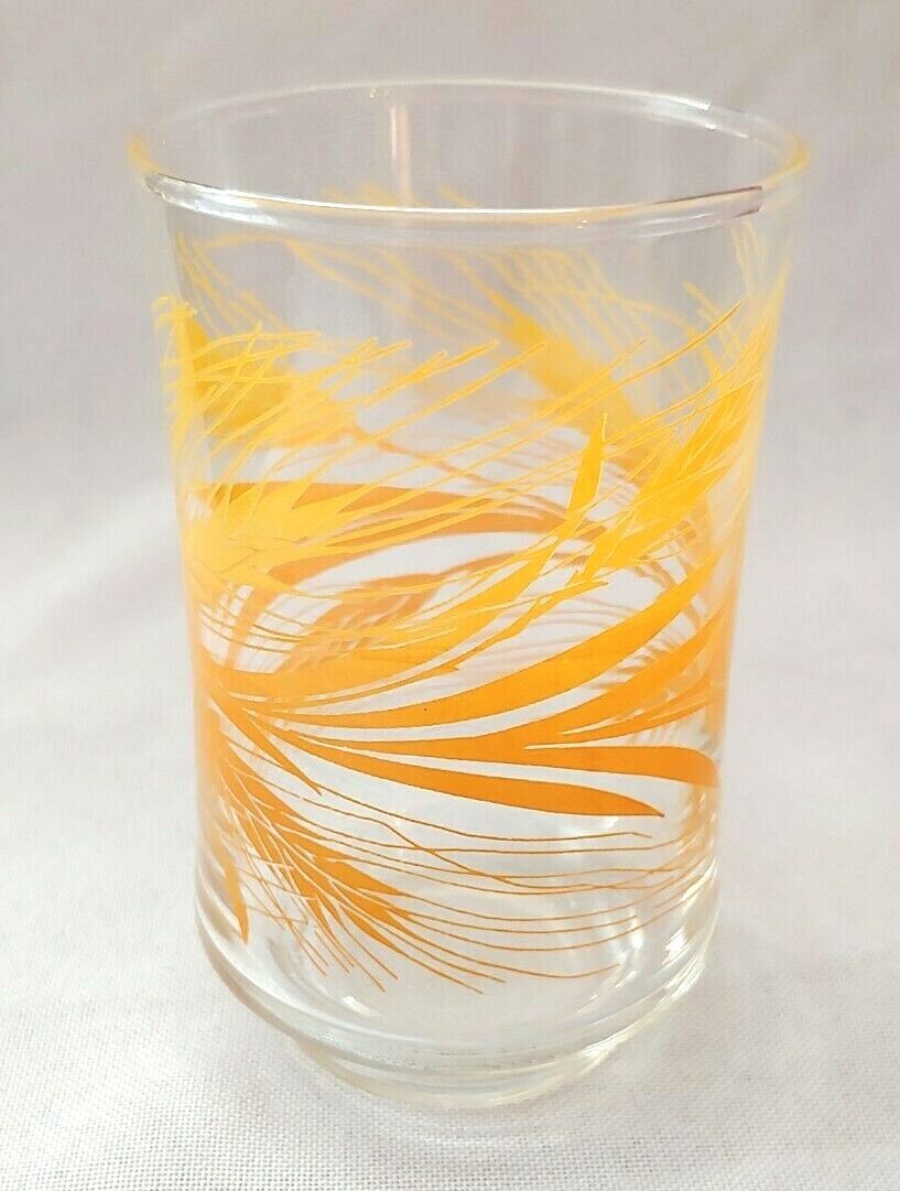 Set Of 4 Vintage Libbey Golden Wheat Glass Juice Tumblers 3 3/4