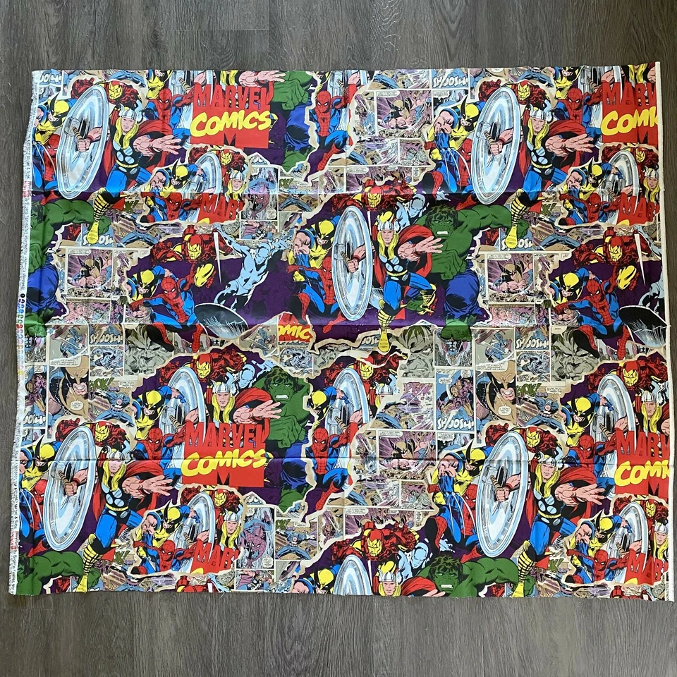 Marvel Comics Superhero 1 Yard Cotton Fabric Camelot Fabrics Quilting Crafts  - Image 2 of 4