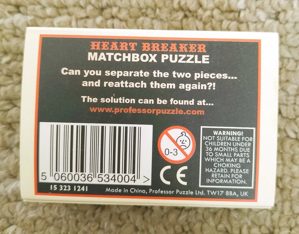 Professor Puzzle Heart Breaker Matchbox Puzzle – Brain Teaser Toy Gift - Image 4 of 4