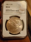 1881-S Morgan Silver Dollar - Bag Toned!   MS-66.  NGC