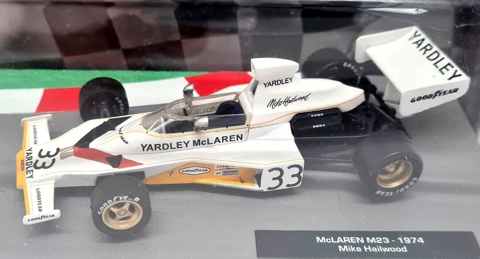 Atlas 1/43 - McLaren M23 1974 Mike Hailwood Diecast Modelo F1 Coche Foto 2 de 3