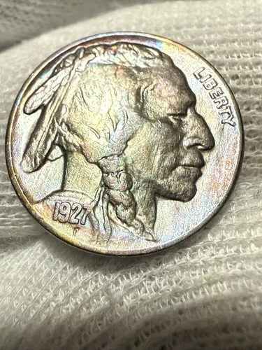 1927 Buffalo Nickel Almost Uncirculated AU Coin  High Grade Toned
