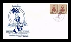 Dr Jim Stamps Freedom Torch Coil Pair First Day Of Issue Cachet Cover