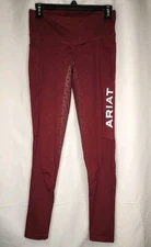 Ariat Tek EOS Silicone Grip Knee Patch Riding Tights Maroon Size Small