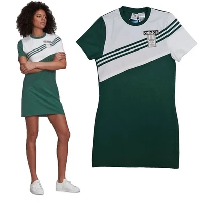 adidas Adibreak Tee Dress Sommer Shirt Kleid Originals GJ6560 Grün Weiß - Bild 1 von 4