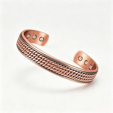 Pure Copper Magnetic Heavy Bracelet Arthritis Pain Therapy Adjustable Twist Cuff
