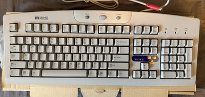 Vintage HP Hewlett Packard Keyboard Model RT2858TW Part No 123213-001 Tested