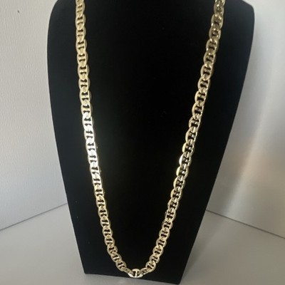 14K Gold Filled Diamond Cut Cuban Link Chain Necklace 22  4 mm Unisex
