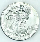 2003 WALKING LIBERTY AMERICAN EAGLE .999 FINE SILVER DOLLAR COIN 1oz. $1 USA