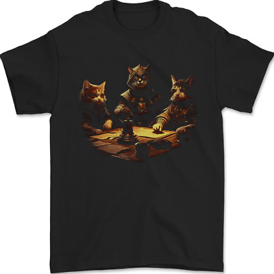 RPG Katzen Rollenspiele Herren T-Shirt 100% Baumwolle