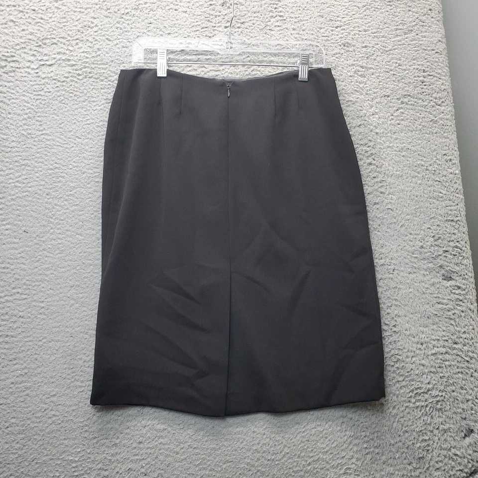 Falda recta y lápiz Anne Klein para mujer 6 negra forrada de poliéster ventilada cremallera trasera Foto 2 de 4