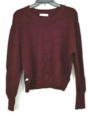 Elodie Womens Red Long Dolman Sleeves Knit Crewneck Perfect Pullover Sweater