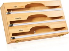 3 in 1 Wrap Dispenser with Cutter, Plastic Wrap, Aluminum Foil and Wax Paper