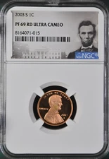 2003 S Lincoln Memorial 1C NGC PF 69 RD Ultra Cameo Portrait Label