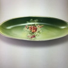 Germany Decorative Oval Serving Dish Plate Vintage Three Crown Hand Painted