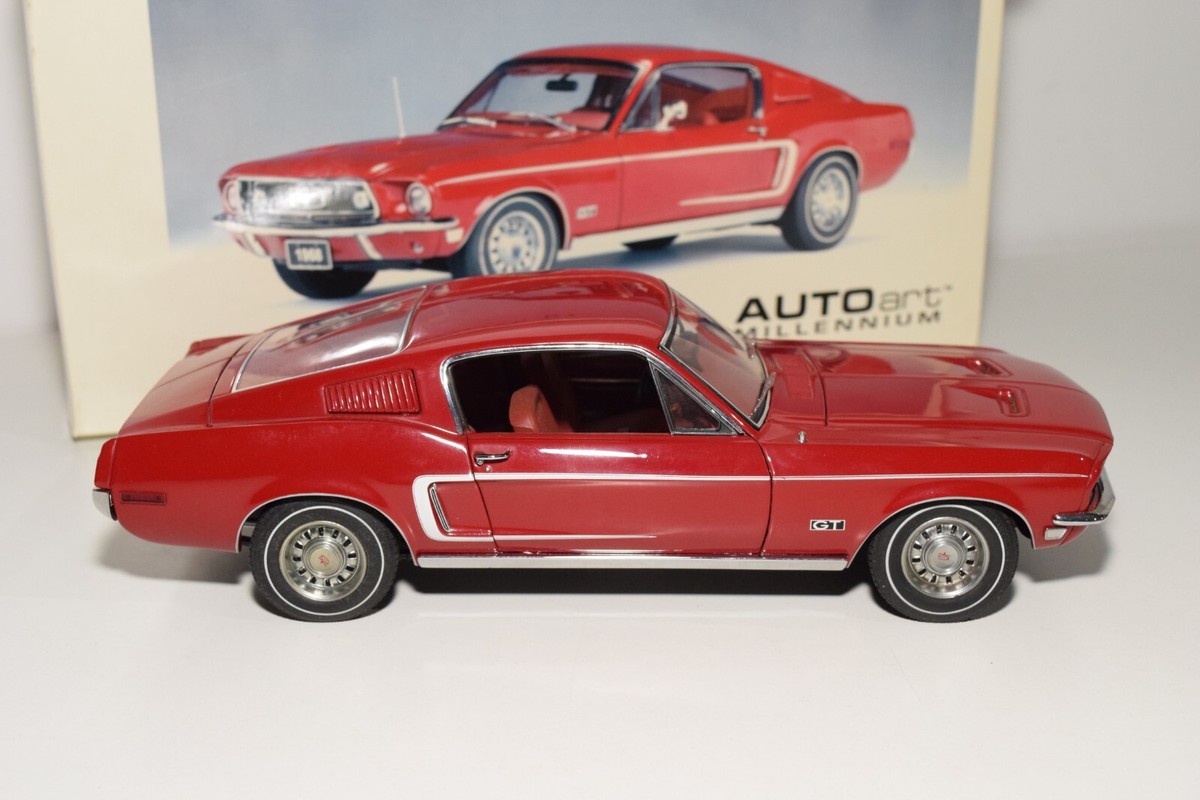 AUTOart オートアート 1/18 FORD MUSTANG 1968 1968 Ford Mustang GT in Red by AUTOart Millennium 1 18 Scale