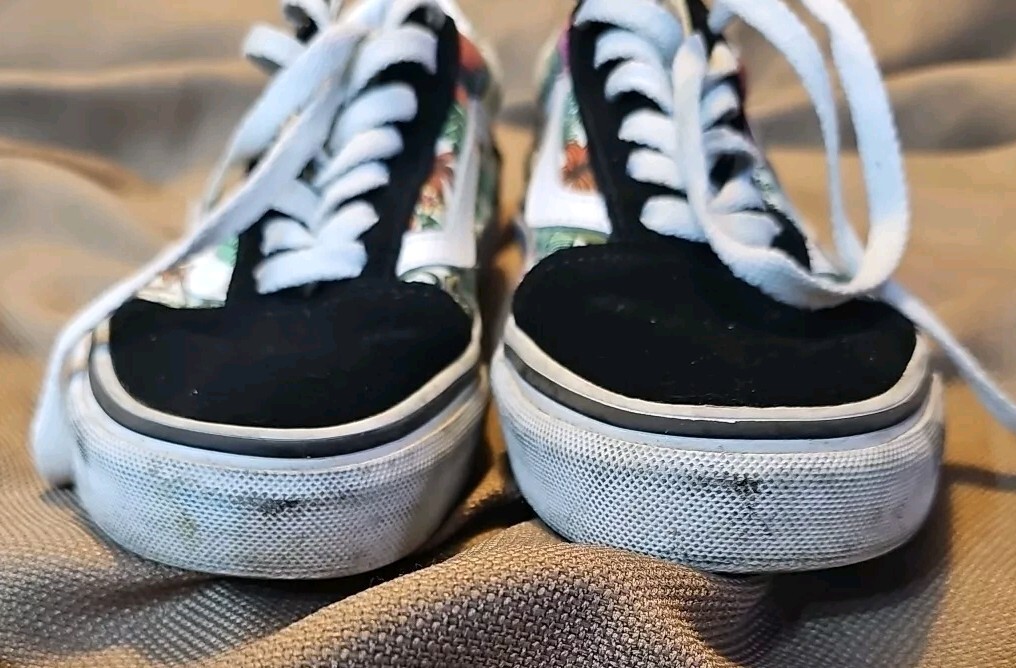 Vans Old Skool Multi Tropic Floral Shoes Black Sz Mens 3.5