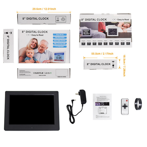 Digital Dementia Day Clock 7/8/10" Large LCD Display Alarm Date Time Year Decor - Picture 69 of 90