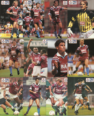 Proset Pro Set 1991/92 West Ham United FC x 12