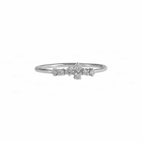 VS/F-G Diamond 14K Gold Cluster Engagement Ring- The Jewelz - Picture 6 of 7