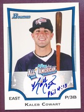 2009 BOWMAN AFLAC ALL AMERICAN GAME AUTOGRAPH KALEB COWART ROOKIE 1ST CARD EVER