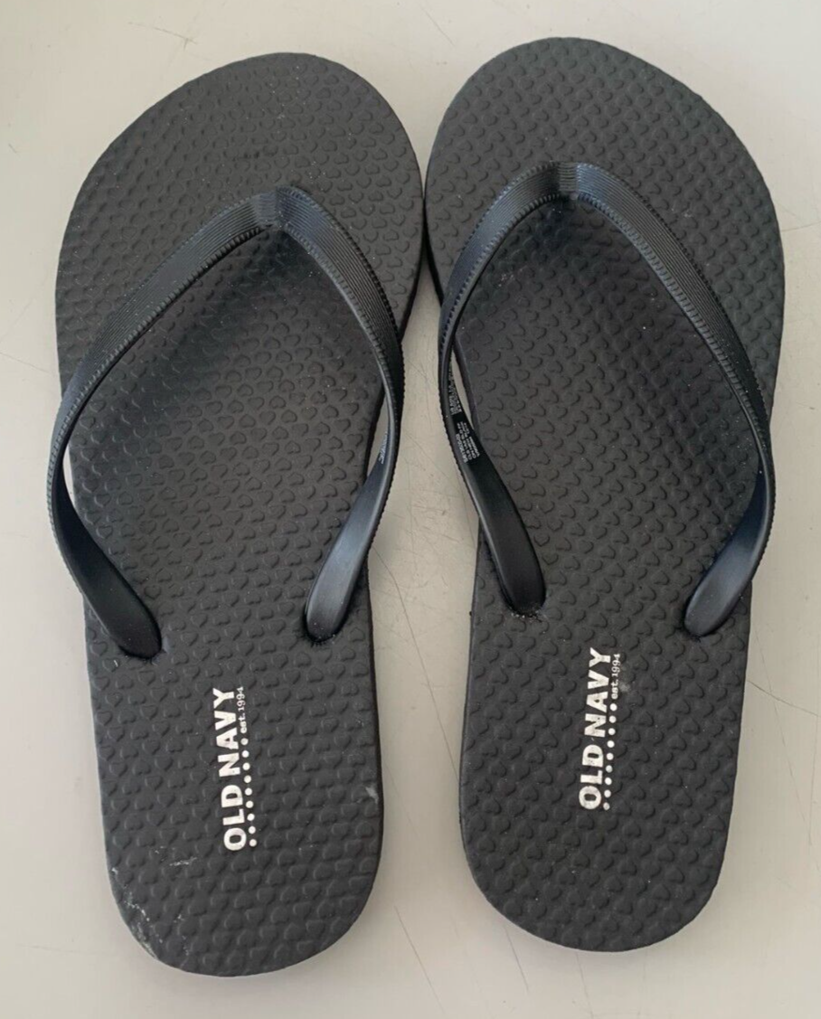 OLD NAVY UNISEX BLACK FLIP-FLOP SANDALS S/613500-02 SIZE 1-2 NEW
