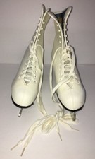 Vintage Rare American Aces 520 White Ice Figure Skates Winter Women's Size 6 NEW