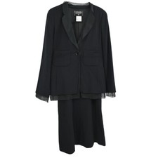 Chanel Setup Suit Jacket Skirt Black 98A 36 153153