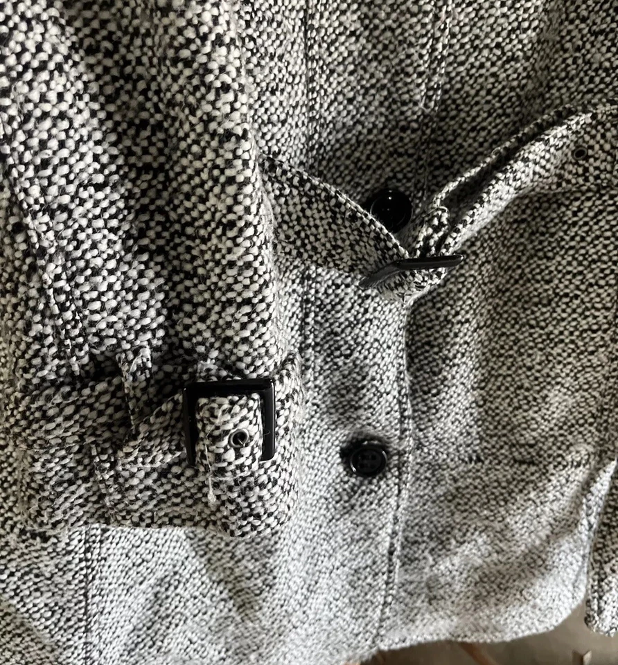 Abrigo Worthington Pea forrado con cinturón para mujer talla XL gris negro Foto 3 de 4