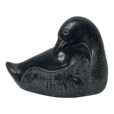 The Aardik Collection Smaller Vintage Carved Black Soapstone Duck  Figure Canada