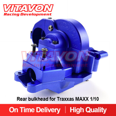 VITAVON CNC Aluminum redesign Rear bulkhead for Traxxas  MAXX 1/10 Blue color 