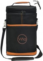 Vina® Wine Travel Carrier And Cooler Bag 2-bottle Wine Champagne Carrying Tote Vina® Wine Travel Carrier And Cooler Bag 2-bottle Wine Champagne Carrying Tote