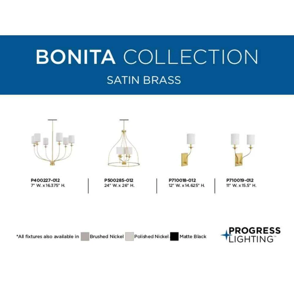 Progress Lighting Bonita Collection 6-Light Linen Fabric Shade Luxe Chandelier - Image 2 of 4