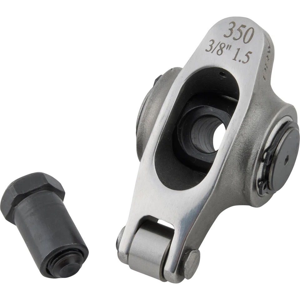 Brazos basculantes de rodillos de acero inoxidable, 1,5:1, perno de 3/8, se adapta a Chevy de bloque pequeño Foto 2 de 4