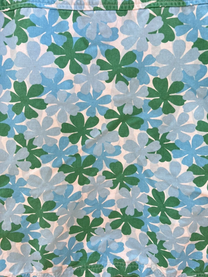 LL Bean Vintage 90s Girls Blue Floral Cotton Dress Jumper Size 10 Made in Peru - Image 3 of 4