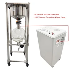 10L Lab Buchner Funnel Filtering Kit with 110V 55L Vacuum Circulating Water Pump