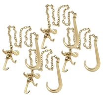 4Pk 5/16"x8' Leg G70 Long J Hook Tow Chain RTJ Cluster & Grab Hook 4700 # WLL
