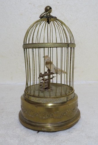 Vintage French Singing Bird Automaton in Cage Music Box Made in France as-is - Picture 2 of 11
