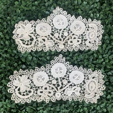 Fun Flattering & Fabulous Antique Floral Irish Crochet Cuff Set