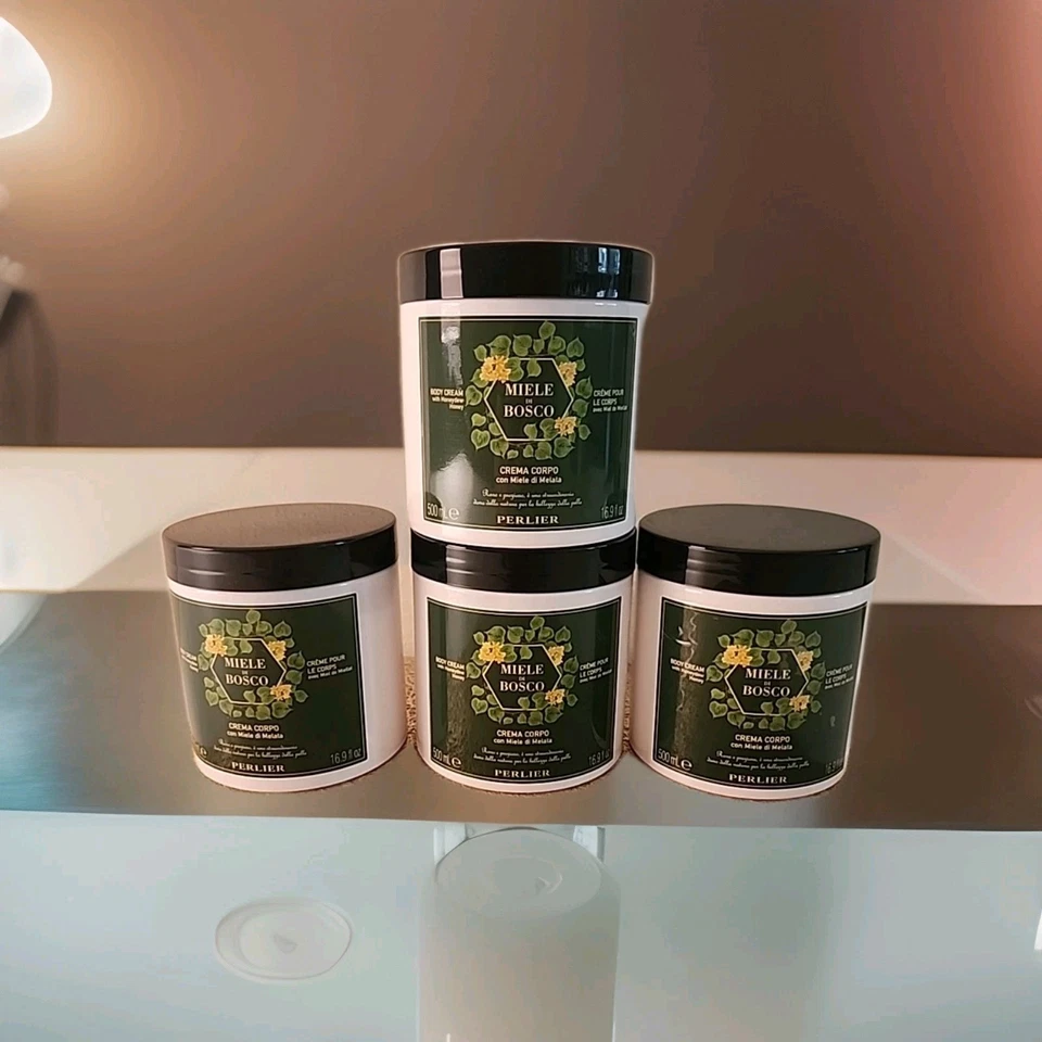 4x Perlier Miele di Bosco Honeydew Honey Body Cream 16.9oz Supersize NEW Sealed - Image 2 of 4