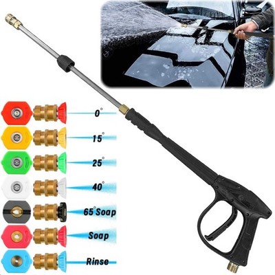 High Pressure Car Power Washer Gun Spray Wand Lance Nozzle and Hose Kit 2026