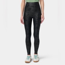  hue layering weightless high rise leggings faux leather camo print black XL