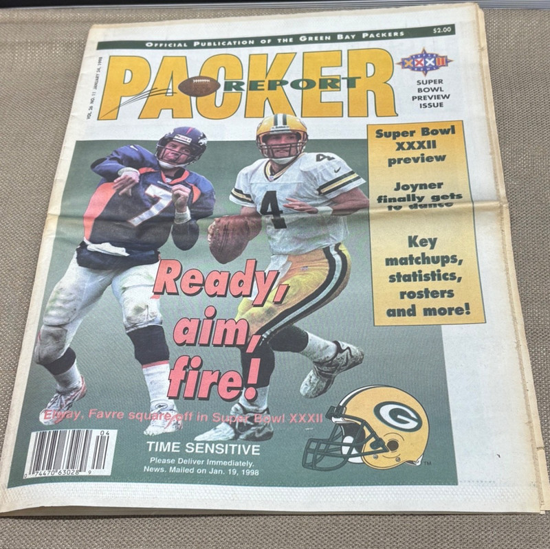 Packer Report 1/24/1998 Packers to Super Bowl Championship folded