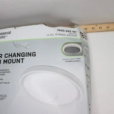 Commercial Electric LED Flush Mount Ceiling Light White/Bronze 1000 Lumens 11"
