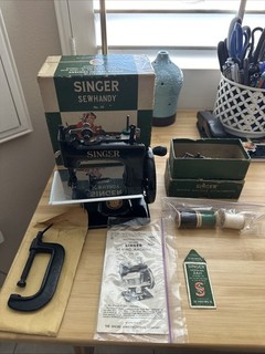 Vintage Singer No. 20 10 Black Sewhandy Child's Sewing Machine & Original Box