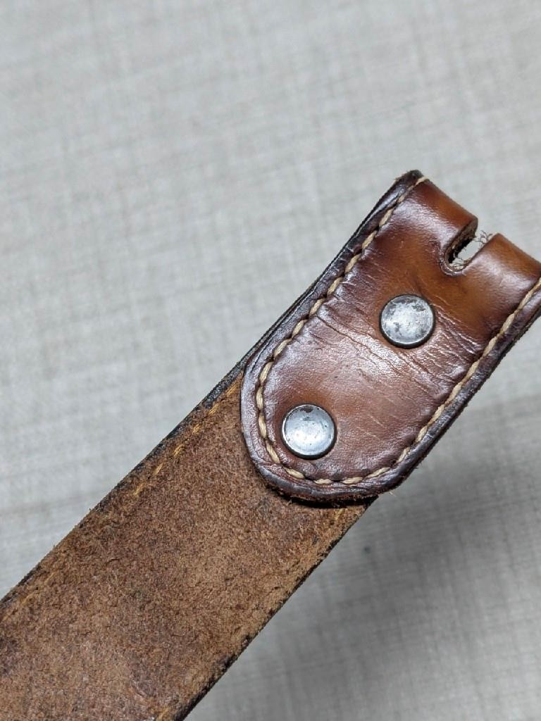 vintage USA made TONY LAMA buckle belt 38 brown TOOLED  display picture 1