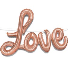 LOVE Foil Letter Balloon Banner - 36"  Rose Gold  1 Pc