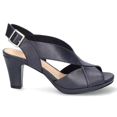 Easy Street Christy Slingback Sandals   Navy   Size 10M   Fabric   New in Box