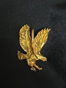 Authentic Gold Plated 1.5 Inches Eagle Pendant With Rhinestones